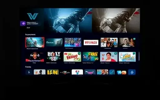Catálogo de filmes em interface de streaming